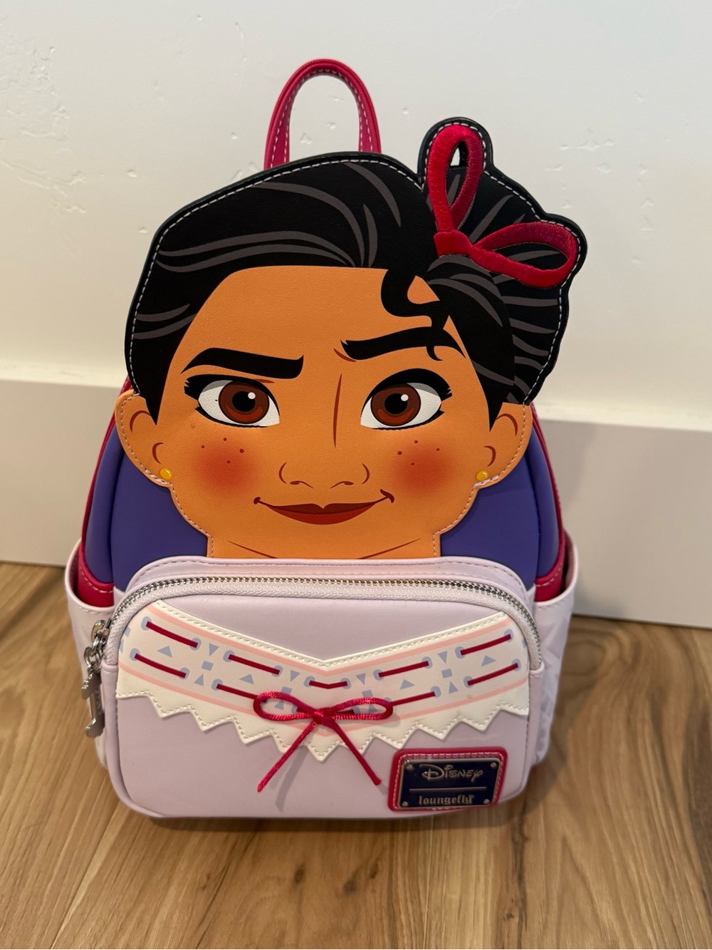 Disney Loungefly Encanto Luisa Face Mini Backpack NEW Collectible Purple